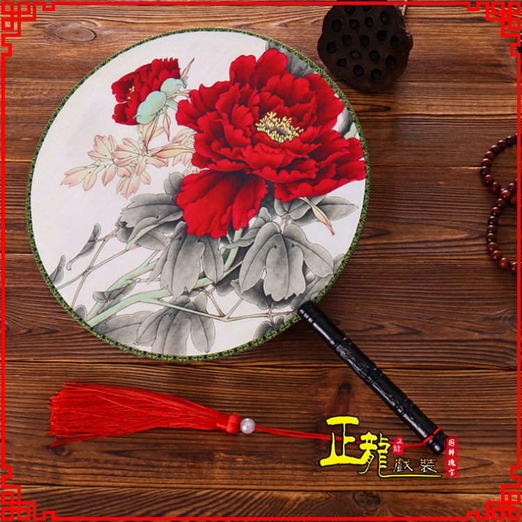 武宣古典中国风团扇空白扇跳舞蹈扇 真丝宫扇