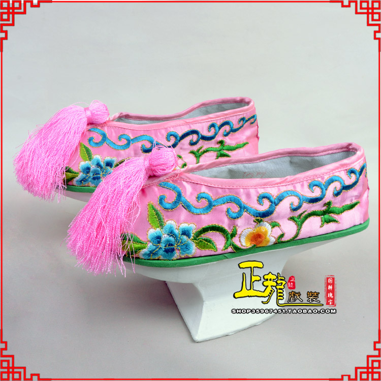 武宣京越剧戏鞋花盆底清朝皇后贵妃宫女花盆底 旗鞋