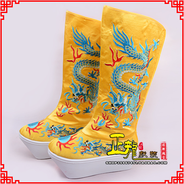 武宣皇帝龙靴变脸靴绣龙靴子厚底官靴 好龙高靴