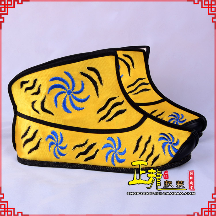 武宣.美猴王靴子虎纹靴金黄快靴 猴鞋