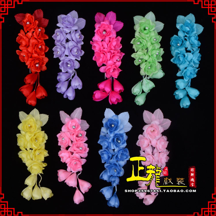 武宣鬓花头饰小花头花 真丝绢花