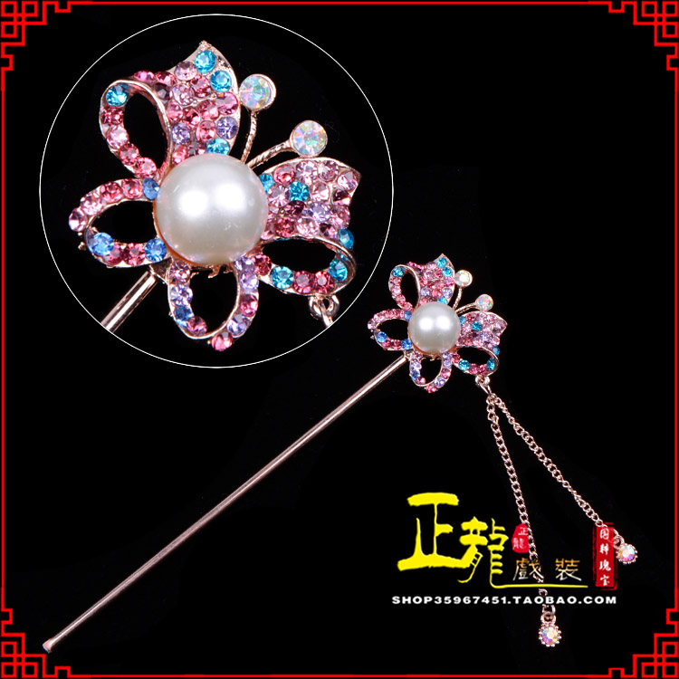 武宣花旦小姐青衣头饰簪子 蝴蝶发簪