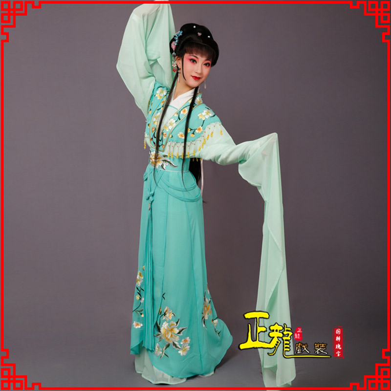 武宣青衣水袖戏服演出服 云肩花旦衣